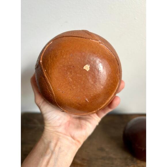 Vintage Leather Wrapped Decorative Spheres, Set of 3 - Picture 6 of 9